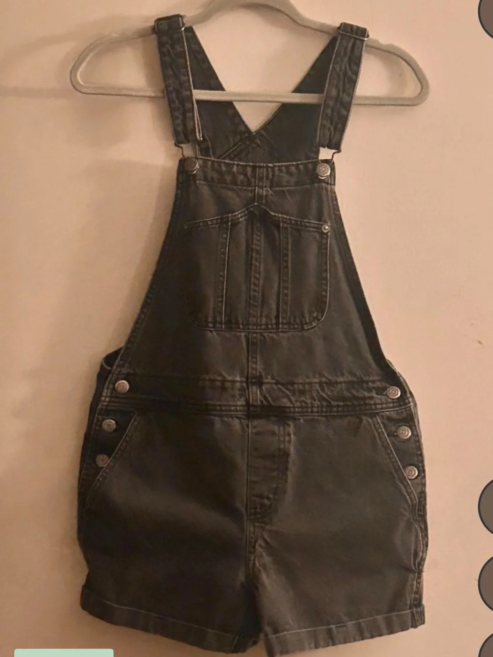 Old Navy Dark Gray Denim Short Overalls